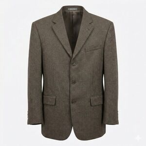 Oscar de la Renta Blazer Mens 44R 100% Lambswool Sport Coat Houndstooth Jacket